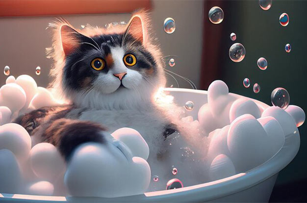 Full Kitten Grooming - Cat Bathing